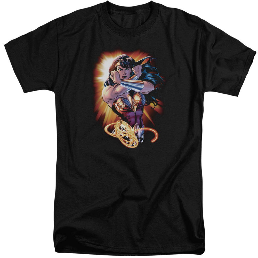 Justice League Of America Wonder Rays Mens Tall T Shirt Black Officially Licensed
