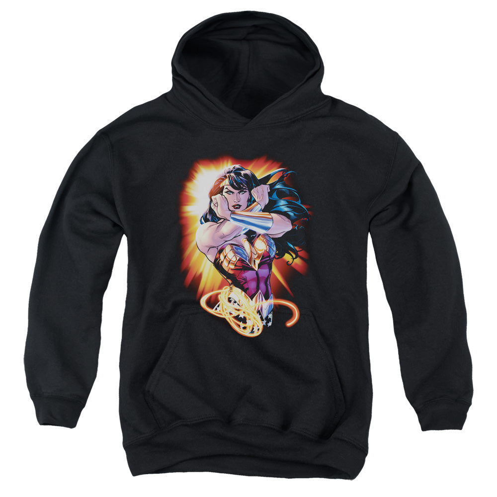 Justice League Wonder Rays Kids Youth Hoodie Black Officially Licensed