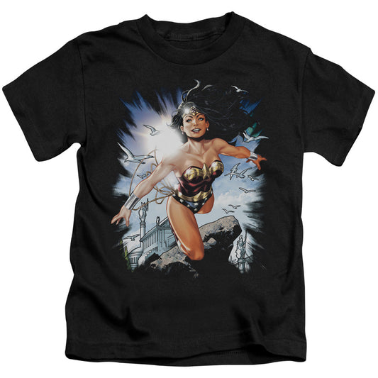 Justice League of Themyscira Juvenile Kids Youth T Shirt Black Officially Licensed