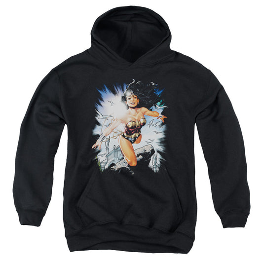 Justice League of Themyscira Kids Youth Hoodie Black Officially Licensed
