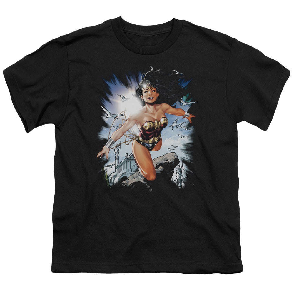 Justice League of Themyscira Kids Youth T Shirt Black Officially Licensed