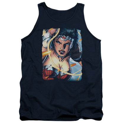 Justice League Scowl Mens Tank Top Shirt Navy Officially Licensed