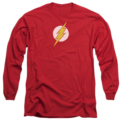 Jla Rough Flash Mens Long Sleeve Shirt Red Officially Licensed