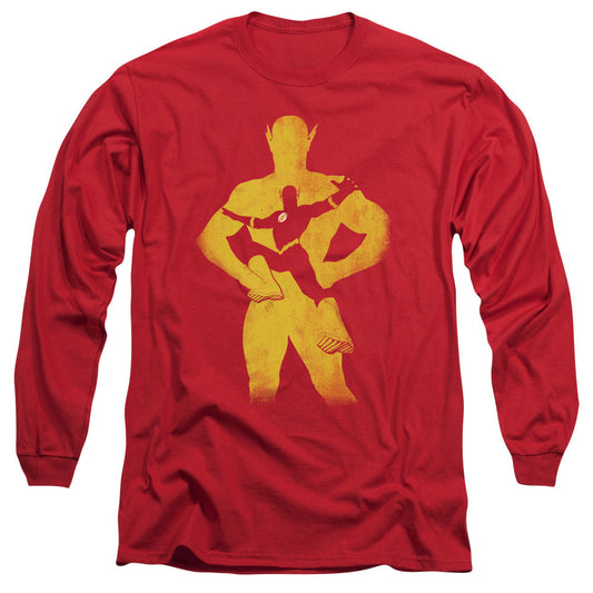 Justice League Flash Knockout Mens Long Sleeve Shirt Red Officially Licensed