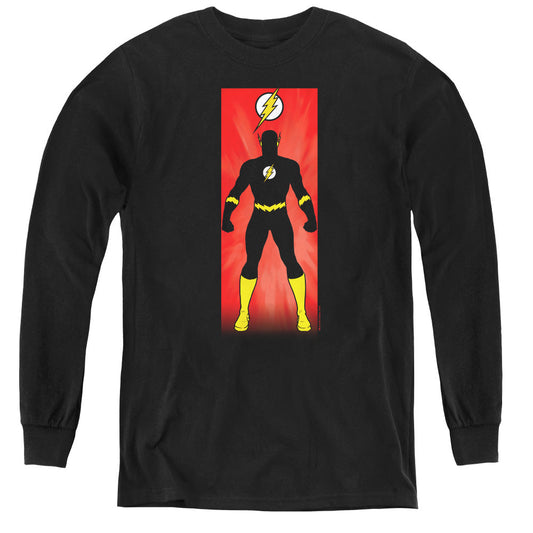 Justice League Flash Block Long Sleeve Kids Youth T Shirt Black Officially Licensed