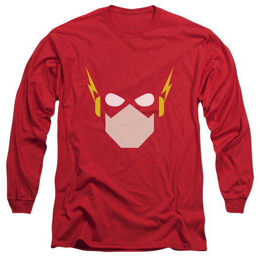 Justice League Flash Head Mens Long Sleeve Shirt Red Officially Licensed