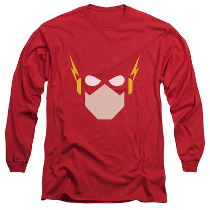 Jla Flash Head Mens Long Sleeve Shirt Red Officially Licensed