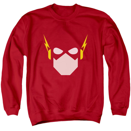 Justice League Flash Head Mens Crewneck Sweatshirt Red Officially Licensed
