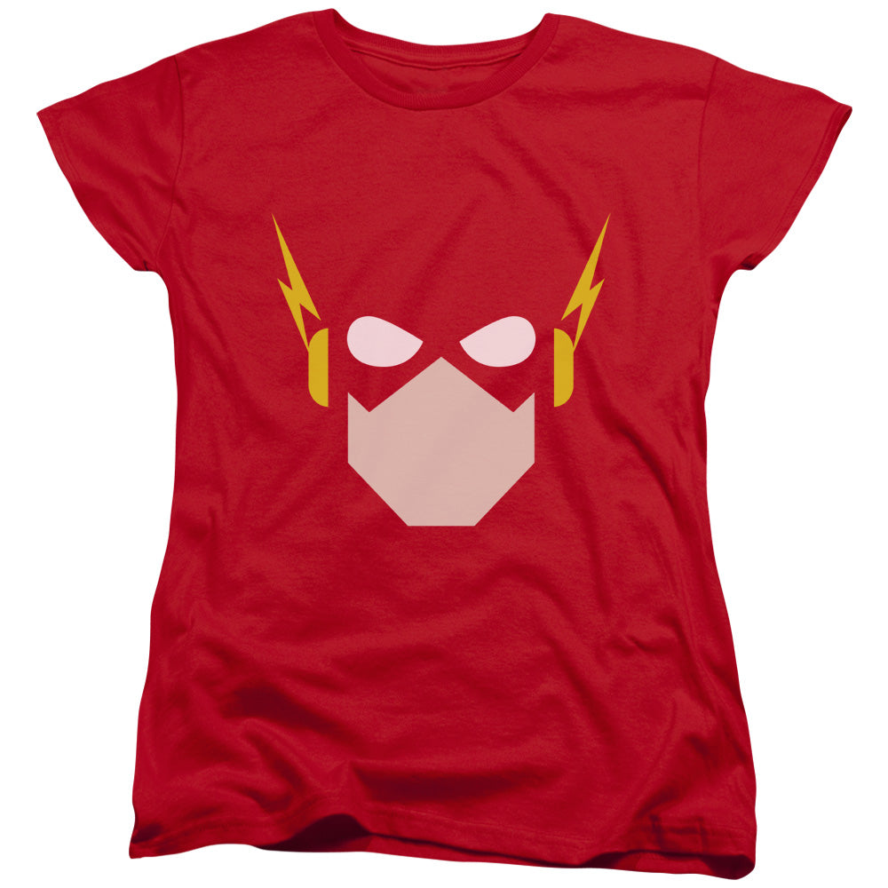Justice League Flash Head Womens T Shirt Red Officially Licensed