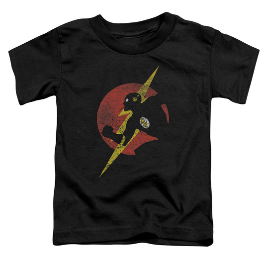 Justice League Flash Symbol Knockout Toddler Kids Youth T Shirt Black Officially Licensed