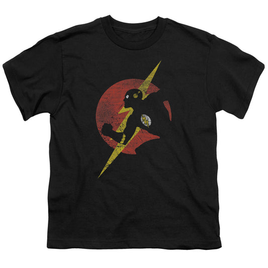 Justice League Flash Symbol Knockout Kids Youth T Shirt Black Officially Licensed