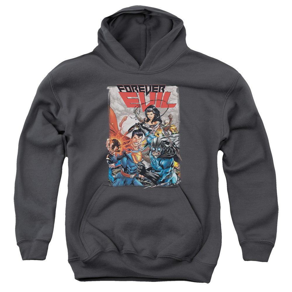 Justice League Crime Syndicate Kids Youth Hoodie Charcoal Officially Licensed