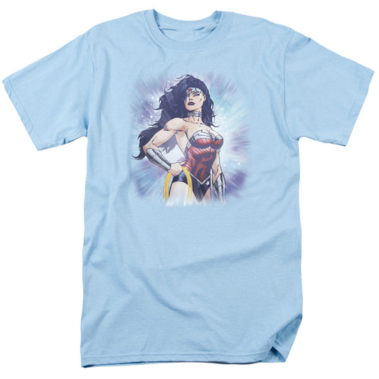 Justice League Warrior Mens T Shirt Light Blue Officially Licensed