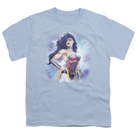 Justice League Warrior Kids Youth T Shirt Light Blue Officially Licensed