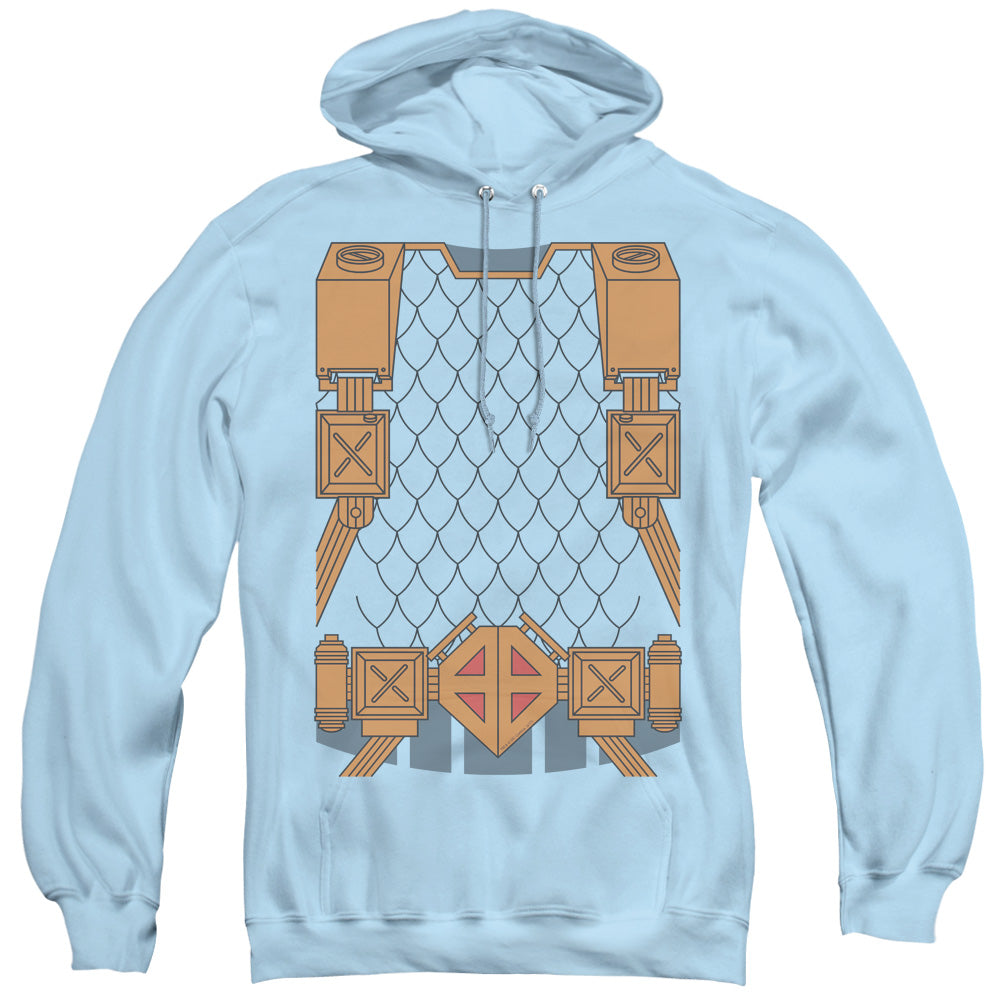 Justice League Deathstroke Uniform Mens Hoodie Light Blue Officially Licensed
