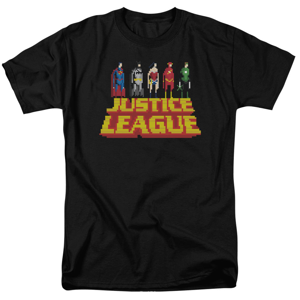 Justice League Of America Standing Above Mens T Shirt Black Officially Licensed