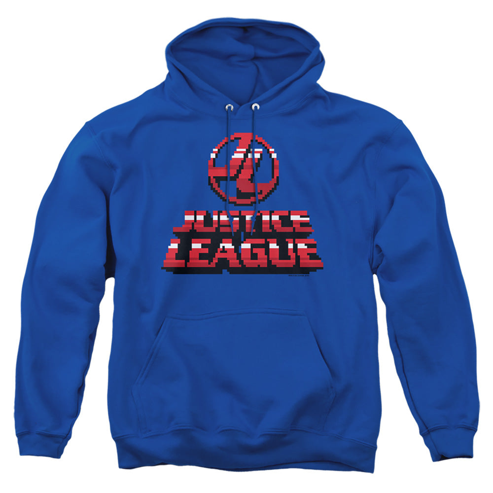 Justice League Of America 8 Bit Justice League Of America Mens Hoodie Royal Blue Officially Licensed
