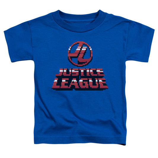 Justice League 8 Bit Justice League Toddler Kids Youth T Shirt Royal Blue Officially Licensed