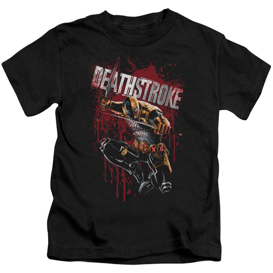 Justice League Blood Splattered Juvenile Kids Youth T Shirt Black Officially Licensed