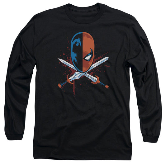 Justice League Crossed Swords Mens Long Sleeve Shirt Black Officially Licensed