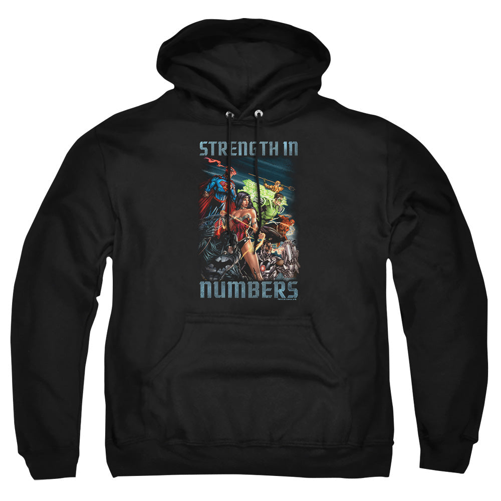 Justice League Of America Strength In Number Mens Hoodie Black Officially Licensed