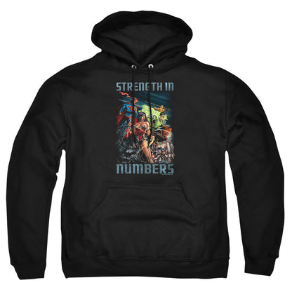 Justice League Of America Strength In Number Mens Hoodie Black Officially Licensed