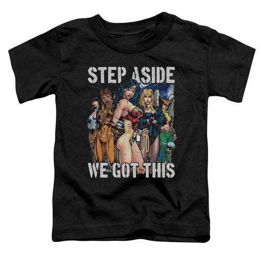 Justice League Heroines Toddler Kids Youth T Shirt Black Officially Licensed
