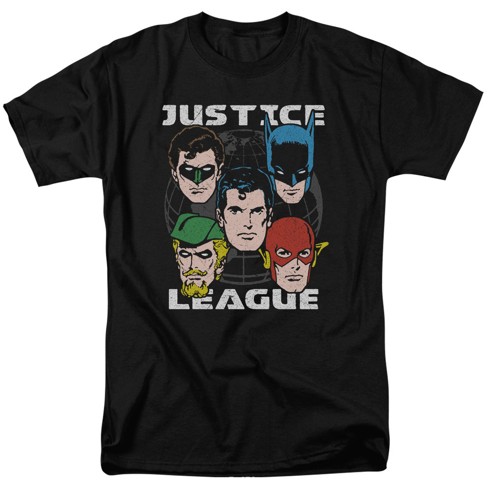 Justice League Of America Head Of States Mens T Shirt Black Officially Licensed