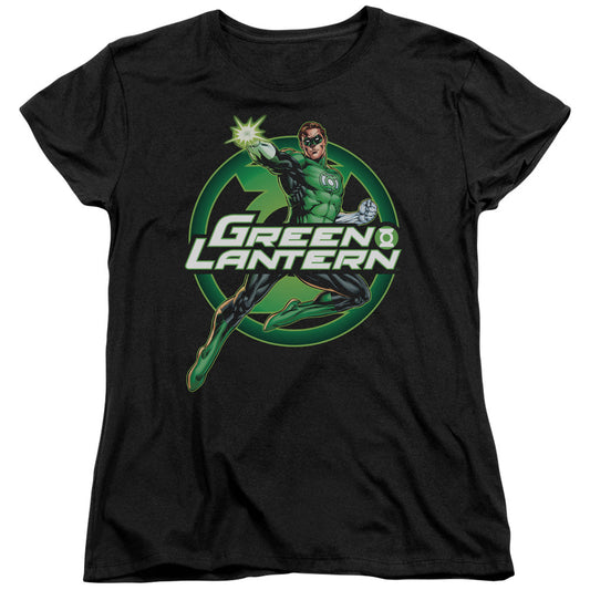 Justice League Lantern Glow Womens T Shirt Black Officially Licensed