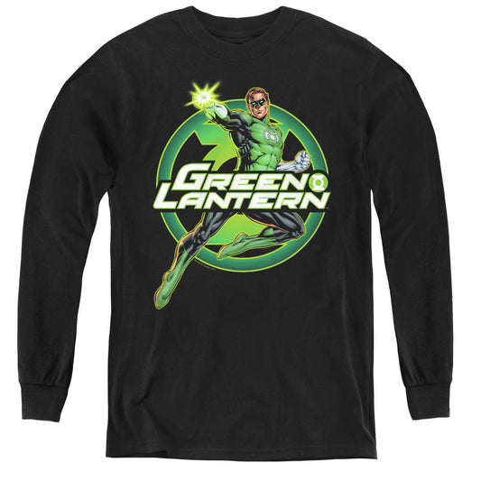 Justice League Lantern Glow Long Sleeve Kids Youth T Shirt Black Officially Licensed