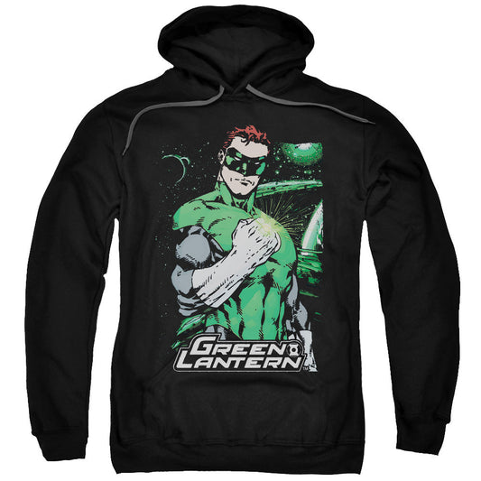 Justice League Fist Flare Mens Hoodie Black Officially Licensed