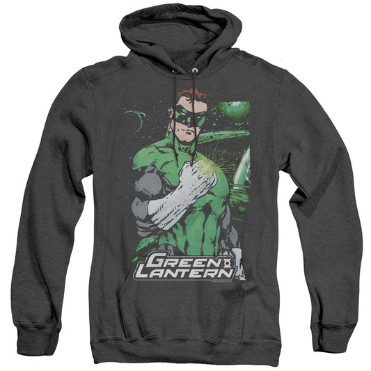 Justice League Of America Fist Flare Heather Mens Hoodie Black Officially Licensed