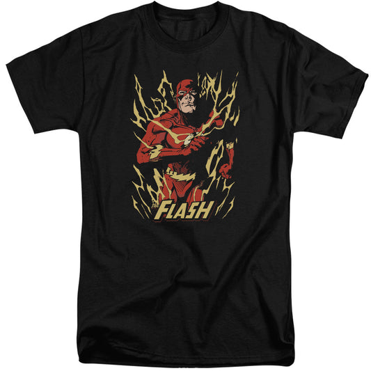 Justice League Flash Flare Mens Tall T Shirt Black Officially Licensed