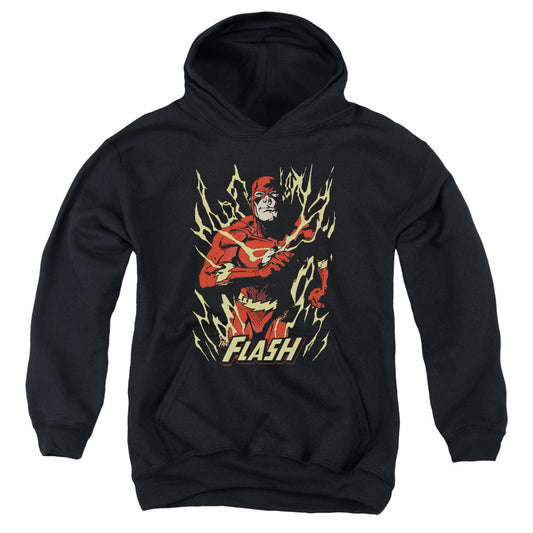 Justice League Flash Flare Kids Youth Hoodie Black Officially Licensed