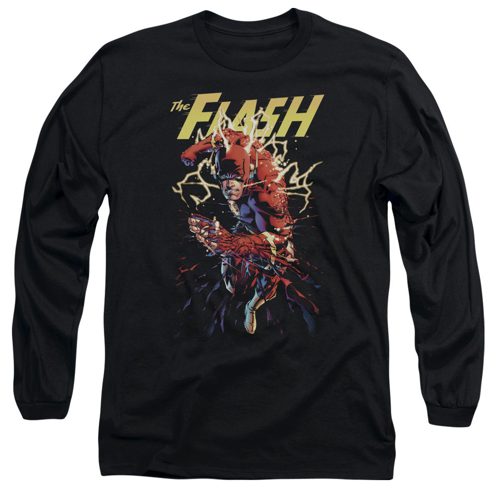 Justice League Ripping Apart Mens Long Sleeve Shirt Black Officially Licensed