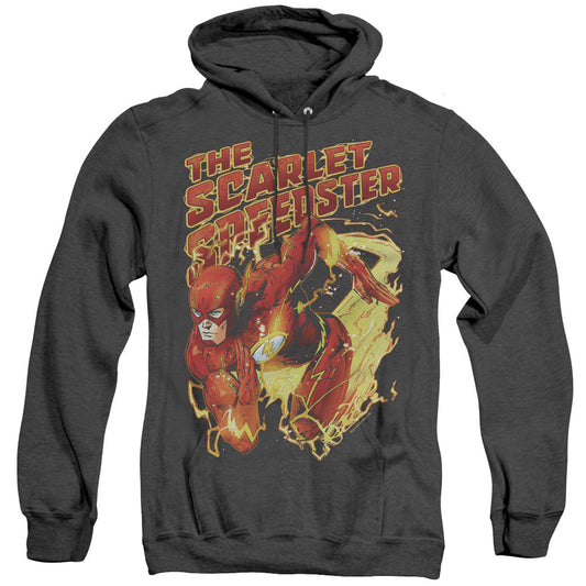 Justice League Scarlet Speedster Heather Mens Hoodie Black Officially Licensed