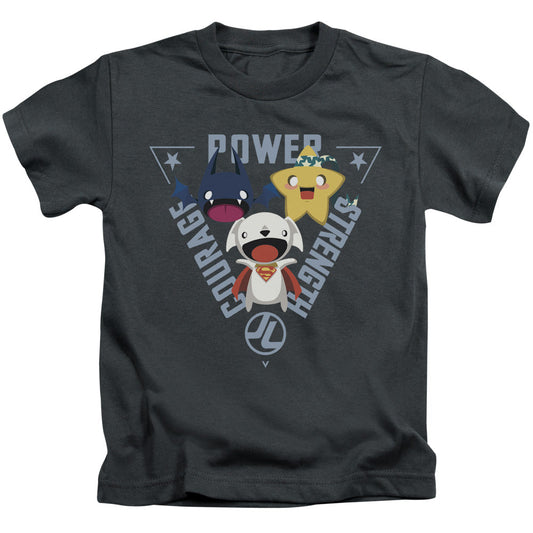 Justice League Power Trio Juvenile Kids Youth T Shirt Charcoal Officially Licensed