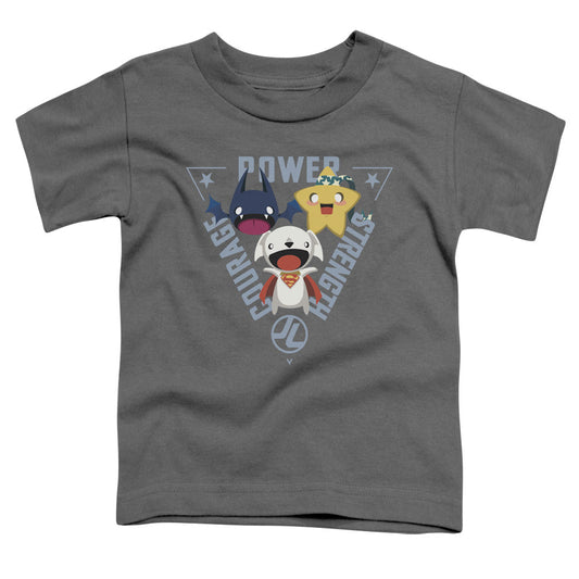 Justice League Power Trio Toddler Kids Youth T Shirt Charcoal Officially Licensed