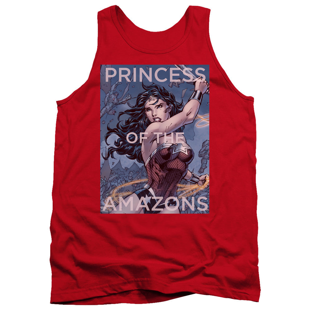 Justice League Princess Of The Amazons Mens Tank Top Shirt Red Officially Licensed