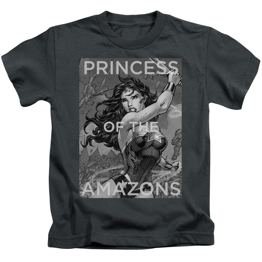Justice League Princess of the Amazons Juvenile Kids Youth T Shirt Charcoal Officially Licensed