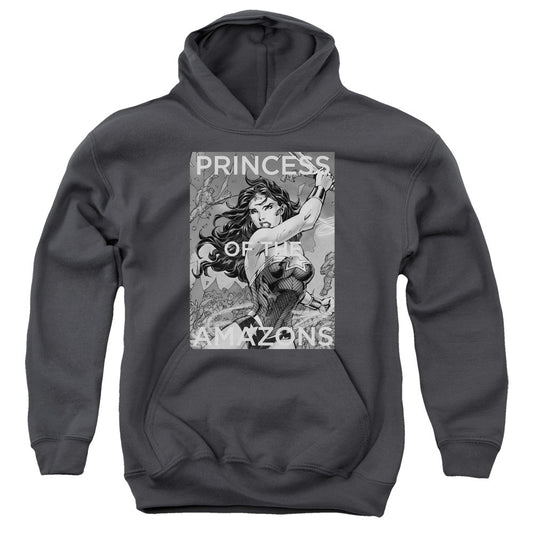 Justice League Princess of the Amazons Kids Youth Hoodie Charcoal Officially Licensed