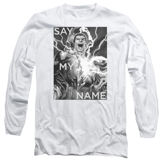 Justice League Say My Name Mens Long Sleeve Shirt White Officially Licensed