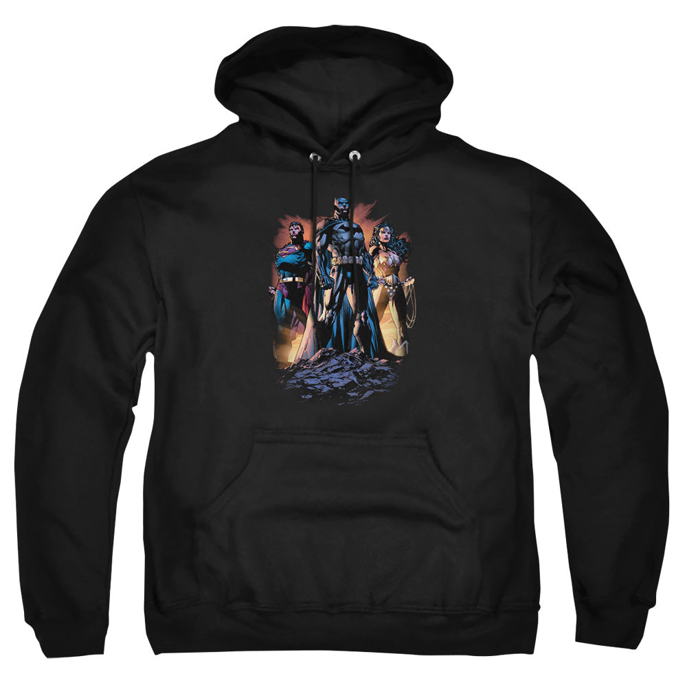 Justice League Of America Take A Stand Mens Hoodie Black Officially Licensed