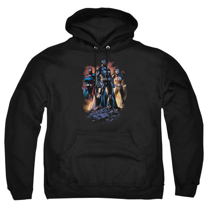 Justice League Of America Take A Stand Mens Hoodie Black Officially Licensed