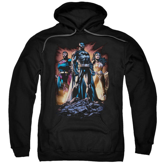 Justice League Take a Stand Mens Hoodie Black Officially Licensed