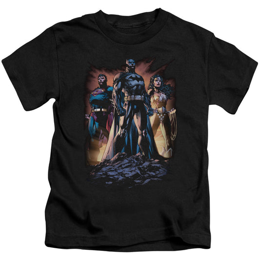 Justice League Take a Stand Juvenile Kids Youth T Shirt Black Officially Licensed