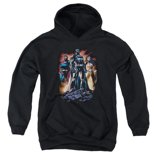 Justice League Take a Stand Kids Youth Hoodie Black Officially Licensed