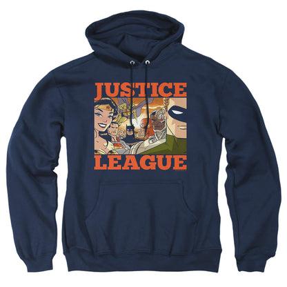 Justice League Of America New Dawn Group Mens Hoodie Navy Officially Licensed