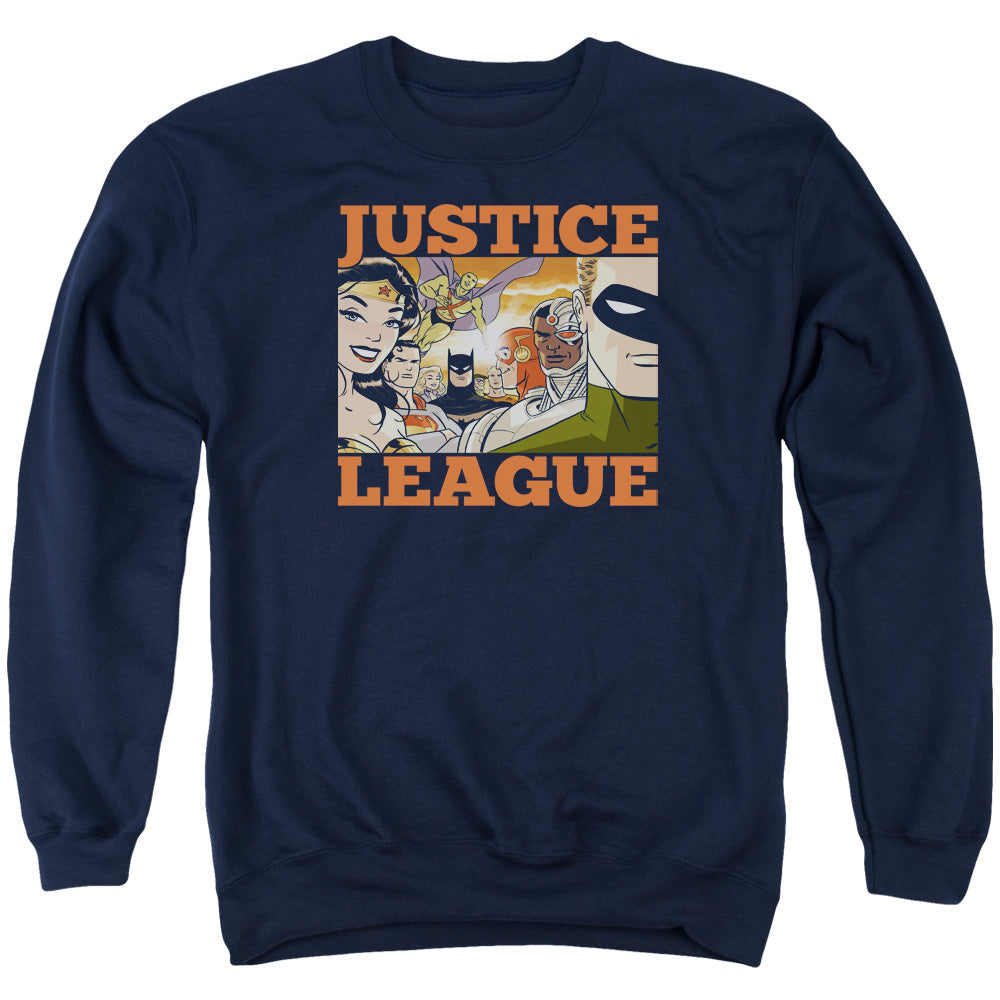 Justice League Of America New Dawn Group Mens Crewneck Sweatshirt Navy Officially Licensed