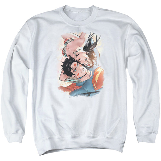 Justice League Of America Love Birds Mens Crewneck Sweatshirt White Officially Licensed